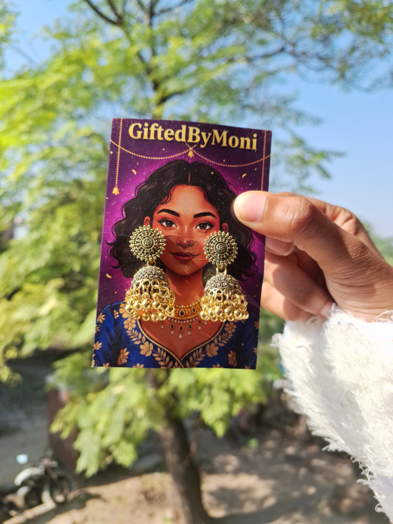Classic Gold Plated Traditional Jhumka Earrings Gifted by Moni