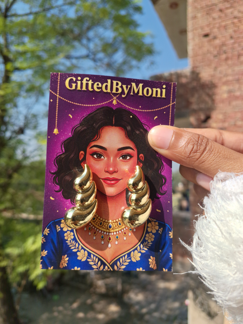 Chunky Gold Sculptural Swirl Stud Earrings Gifted by Moni