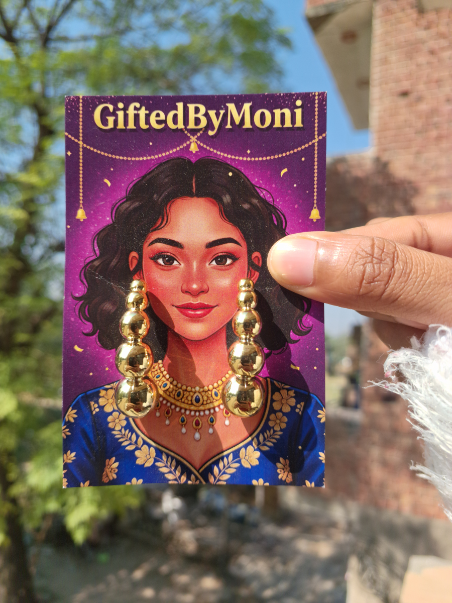 Graduated Gold Ball Stud Earrings Gifted by Moni