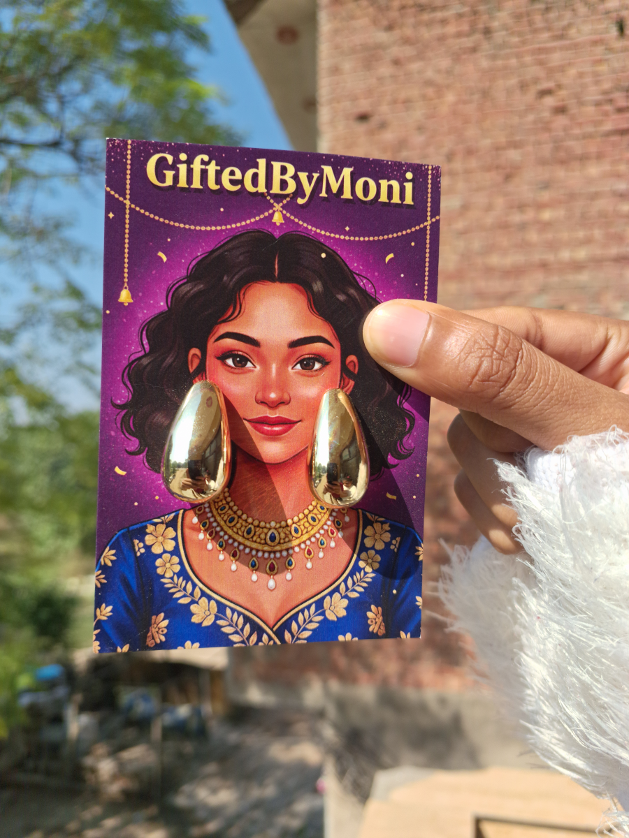 Liquid Gold Teardrop Stud Earrings Gifted by Moni