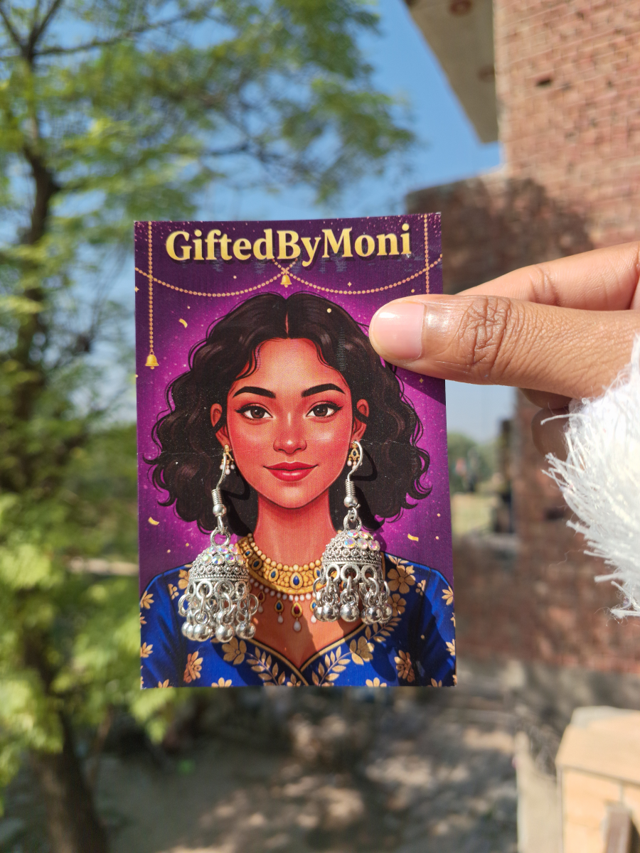 Classic Oxidized Silver Ghungroo Jhumka Earrings Gifted by Moni