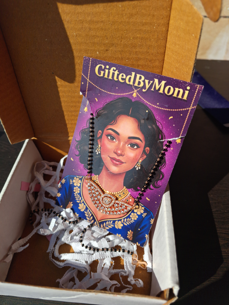 Modern CZ Diamond Gold Plated Mangalsutra Gifted by Moni