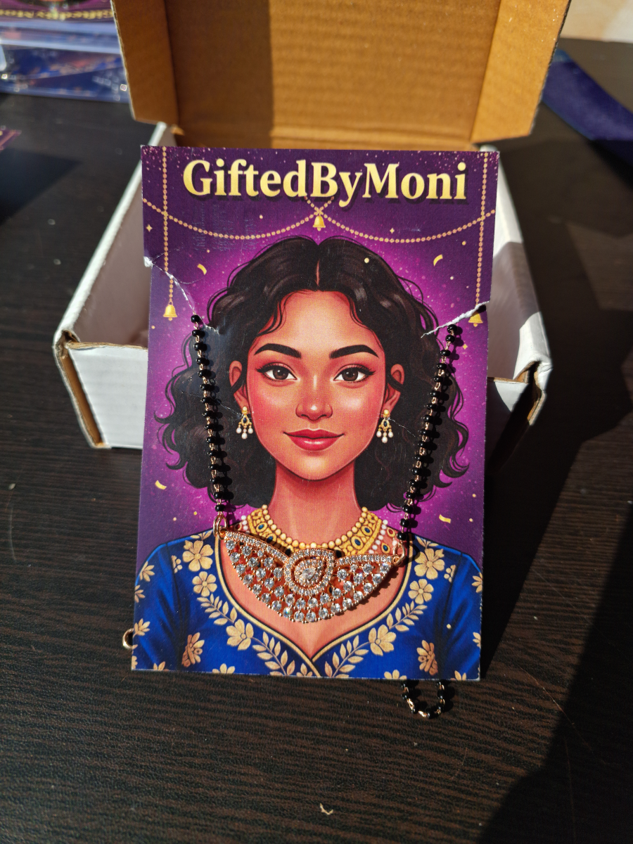 Modern CZ Diamond Gold Plated Mangalsutra Gifted by Moni