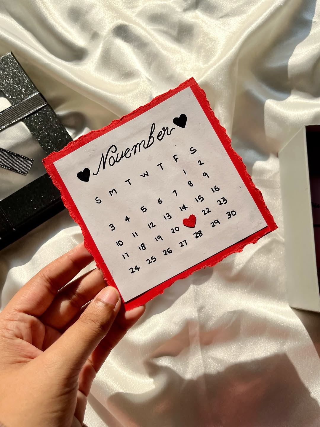 Love & Treats Hamper – Custom Note, Chocolates & Calendar Card