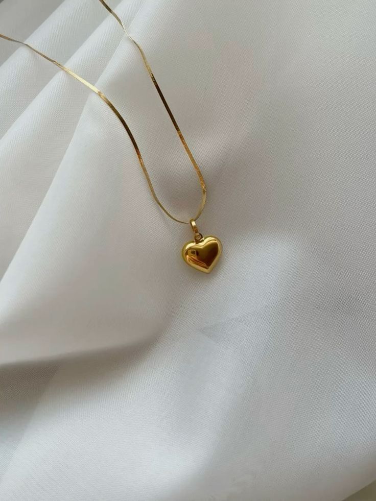 Puff Heart Pendant Necklace – Gold & Silver Edition