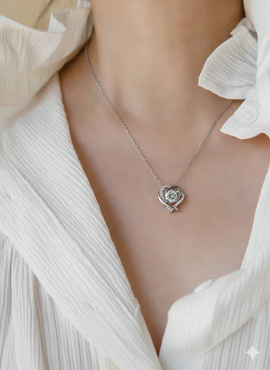 Eternal Spark Heart Necklace - Gifted by Moni daily wear necklace for women 