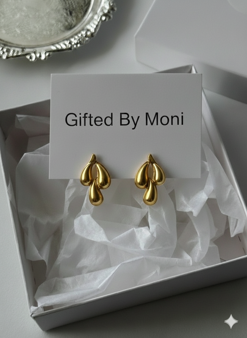 Anti Tanish Sculptural Gold Cluster Earrings - Gifted by Moni daily wear earing for women 