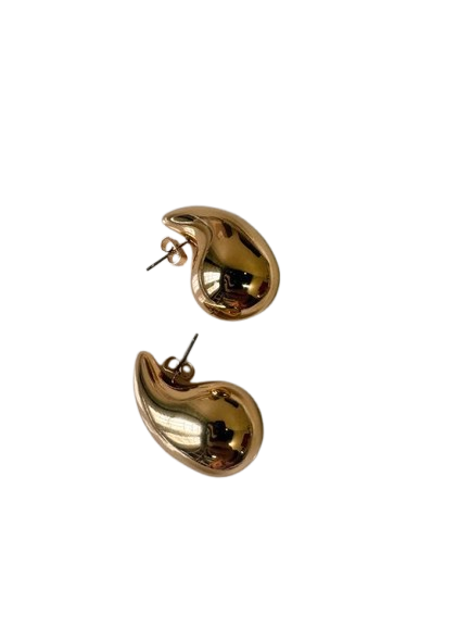 Liquid Gold Teardrop Stud Earrings - Gifted by Moni - earing for women