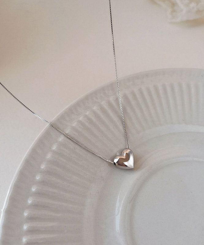 Puff Heart Pendant Necklace – Gold & Silver Edition
