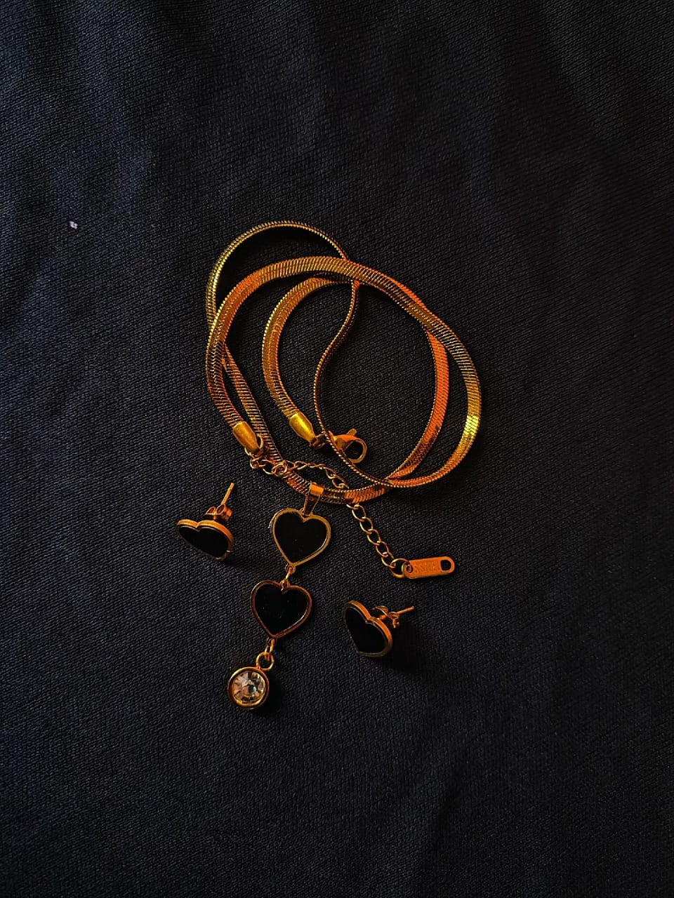 Elegant Heart Necklace and Earrings Set by GiftedByMoni