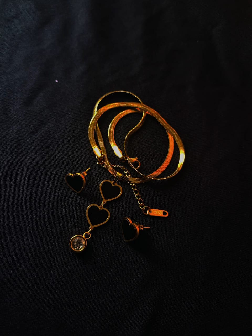 Elegant Heart Necklace and Earrings Set by GiftedByMoni