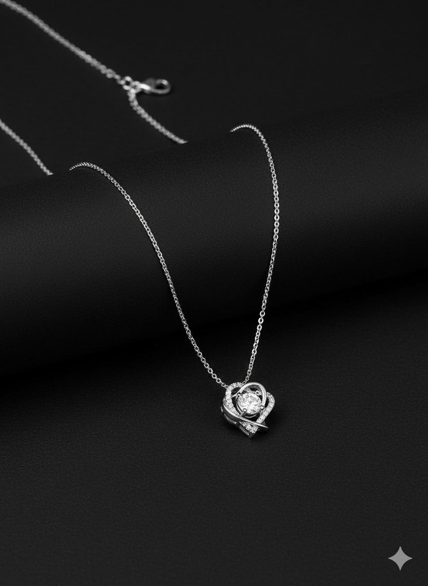 Eternal Spark Heart Necklace - Gifted by Moni daily wear necklace for women 