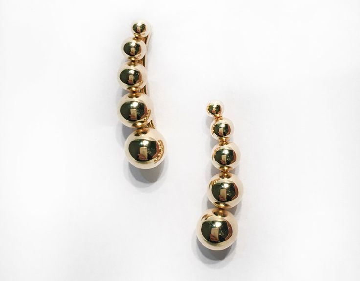 Graduated Gold Ball Stud Earrings Gifted by Moni